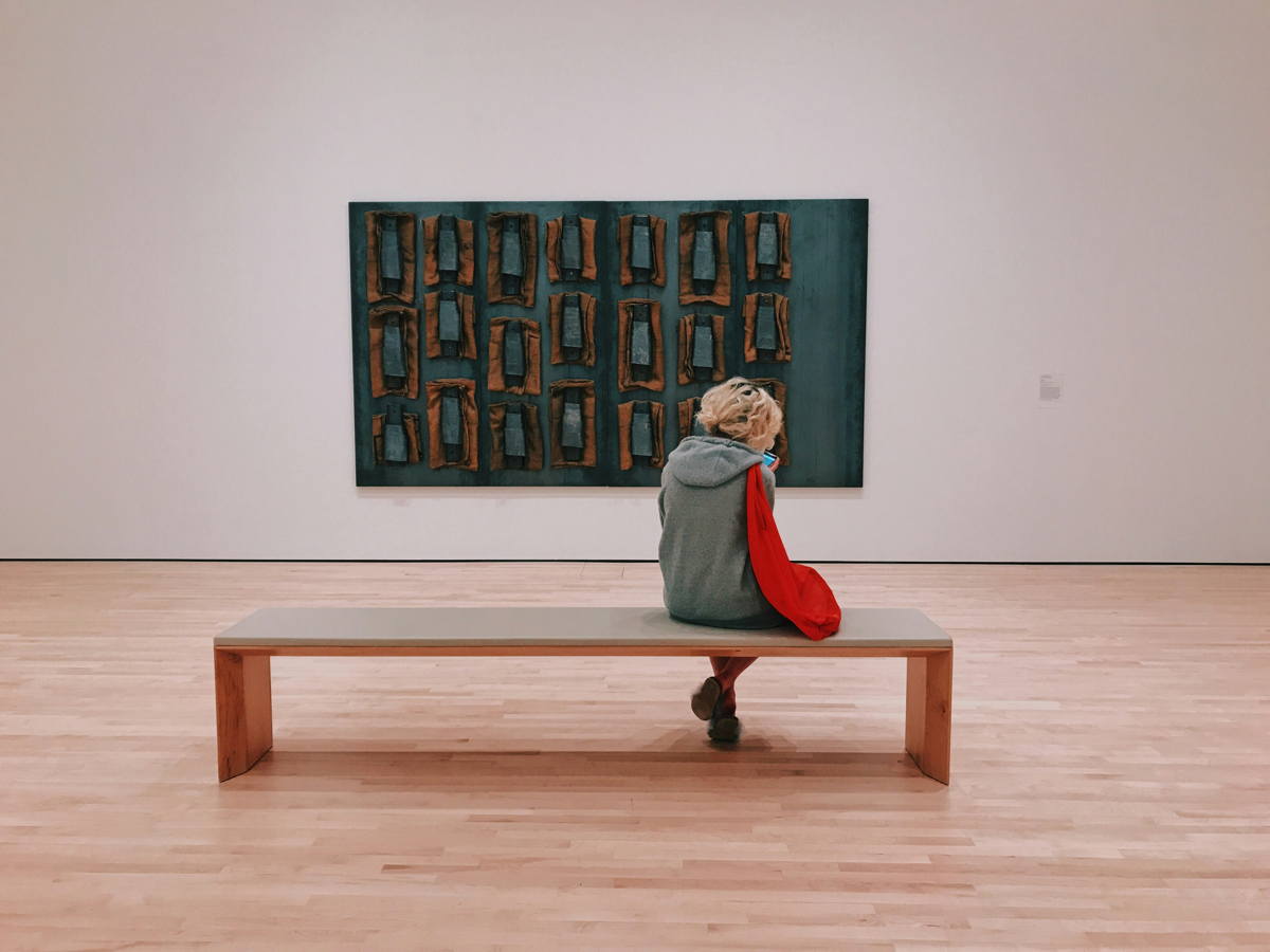 woman in a museum
