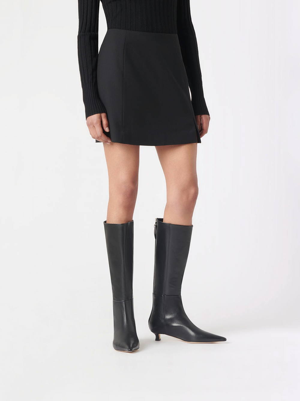 Model Wearing Aeyde Knee High Boots